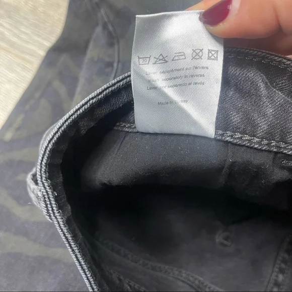 SANDRO Women's Black Washed Green Zebra Print Skinny Denim Jeans Size 40 EUC - Picture 10 of 11